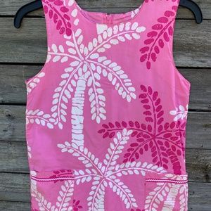 Lilly Pulitzer Pink & White Palm Tree Shift Dress - Girls Size 12